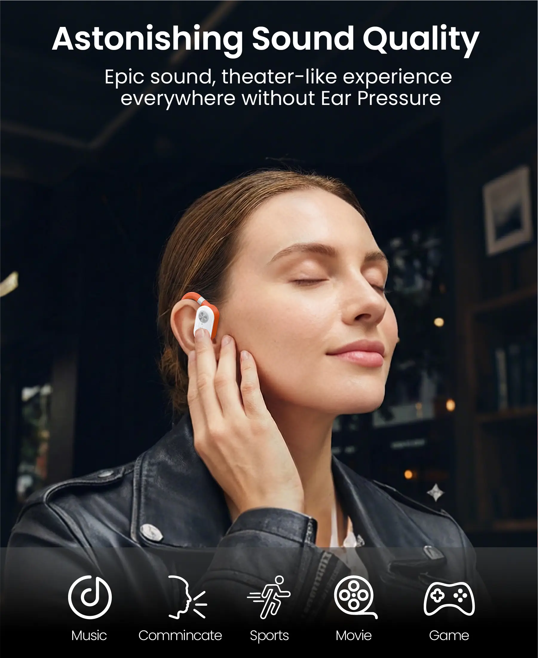 RELOD TouchFit PRO astonishing sound quality open-ear design woman lifestyle