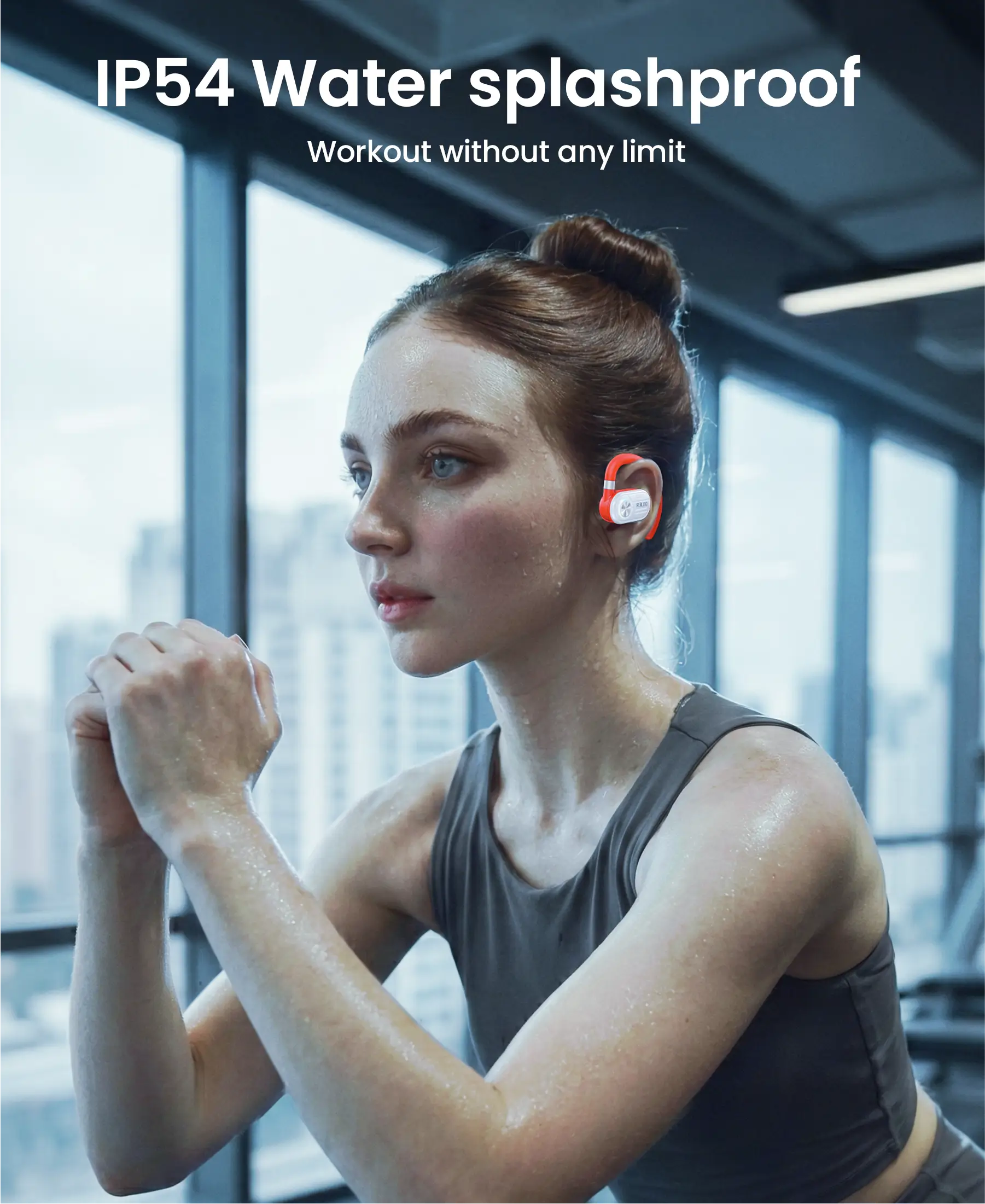 RELOD TouchFit PRO IP54 water splashproof open-ear earbuds running workout sweat resistant